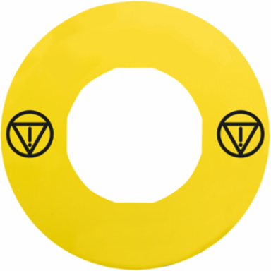 Blank Emergency Stop Legend, Yellow, 60mm, Compatible with Harmony XB4/XB5