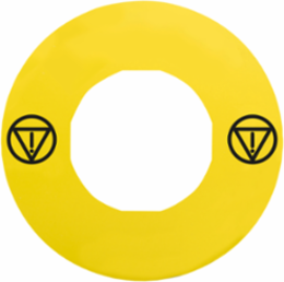 Blank Emergency Stop Legend, Yellow, 60mm, Compatible with Harmony XB4/XB5