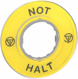 Harmony XB4/XB5 Emergency Stop Marked Legend 60 mm Yellow NOT HALT