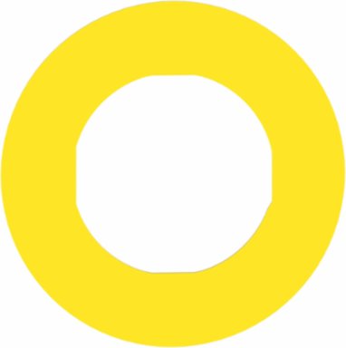 Legend holder 60mm for emergency stop, plastic, Harmony XB4, yellow, for padlocking, marked EMERGENCY STOP