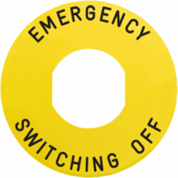 Harmony Legend Ø 60 mm Emergency Switching Off Marking, Black on Yellow