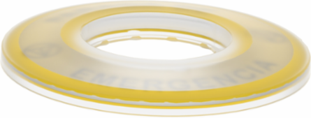 Harmony XB4 Circular Legend, Yellow,   60 mm, Emergency Stop, EN/ISO 13850