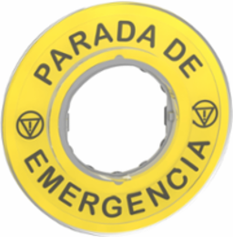 Harmony XB4 Circular Legend, Yellow, 60 mm, Emergency Stop, EN/ISO 13850