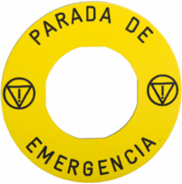 Harmony XB5 Yellow Emergency Stop Legend 60 mm for ZBZ3605