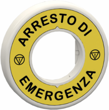 Red Illuminated Emergency Stop Legend Ring, 60 mm, IP66/IP67/IP69K, 120V