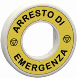 Red Illuminated Emergency Stop Legend Ring, 60 mm, IP66/IP67/IP69K, 120V