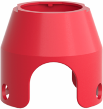 Padlockable Guard for 40mm Mushroom Head Push Buttons, Metal, Red