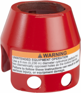 Padlockable Guard for 40mm Mushroom Head Push Buttons, Metal, Red