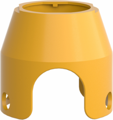Padlockable Metal Guard for 40mm Mushroom Head, Yellow