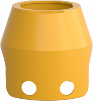 Padlockable Metal Guard for 40mm Mushroom Head, Yellow