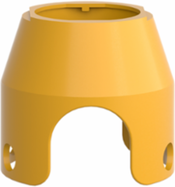 Padlockable Metal Guard for 40mm Mushroom Head, Yellow