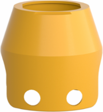 Padlockable Metal Guard for 40mm Mushroom Head, Yellow