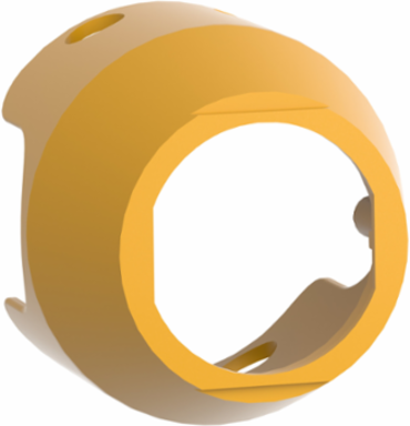 Padlockable Metal Guard for 40mm Mushroom Head, Yellow