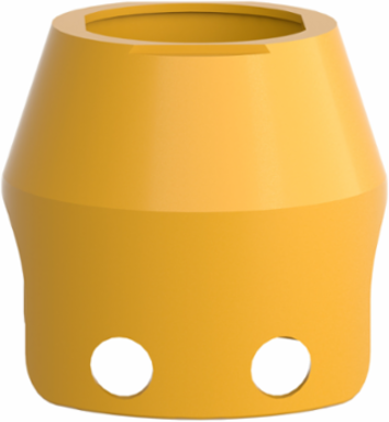 Padlockable Metal Guard for 40mm Mushroom Head, Yellow