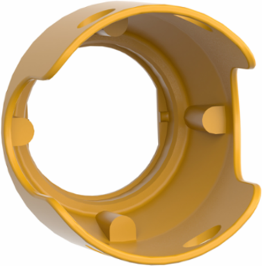 Padlockable Metal Guard for 40mm Mushroom Head, Yellow
