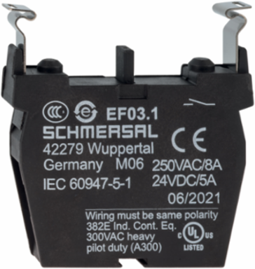 Contact Element EF - 10 A Thermal Test Current, 400 V Rated Insulation Voltage, 18 g Weight