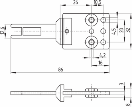 Safety Switch with Separate Actuator, 400 mm Actuating Radius, 52 g Weight