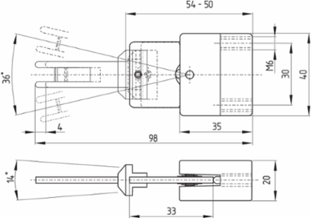 Safety Switch with Separate Actuator, 106 g, Flexible Actuator, 400 mm Radius