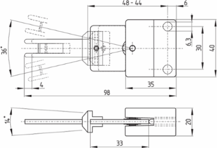 Safety Switch with Flexible Actuator, 104 g, Minimum Actuating Radius 400 mm