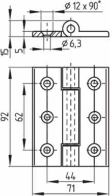 Hinge Safety Switch, 71 mm Width, 92 mm Height, Aluminium Material