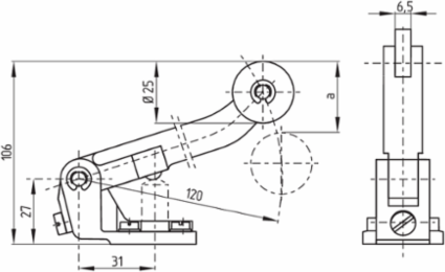 TX 064-21Y Position Switch, IP65, 149 mm Length, Metal Enclosure, 2 NO/1 NC