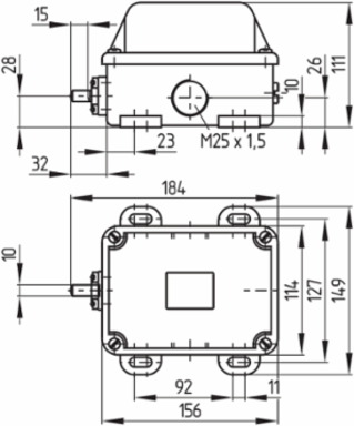 Heavy-Duty Position Switch 149 mm Length, IP65, Metal Enclosure, 3 NC Contacts