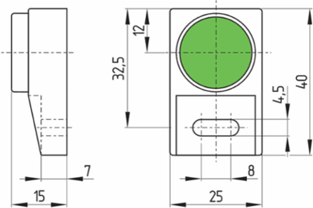 Magnetic Reed Switch Actuator 15 mm Length, 40 mm Height, 25 mm Width, 41 g Weight