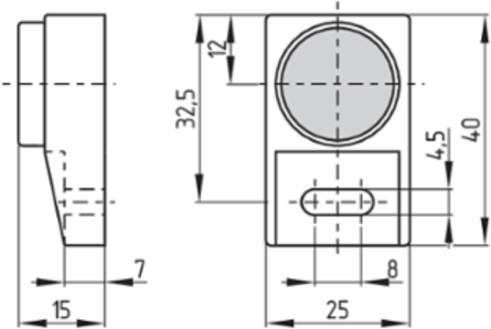 Magnetic Reed Switch Actuator 15 mm Length, 40 mm Height, 25 mm Width, 41 g Weight