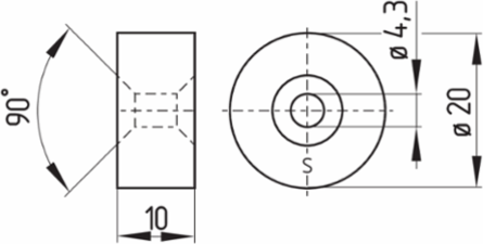 Magnetic Reed Switch Actuator, 10 mm Width, 20 mm Diameter, 13 g Weight