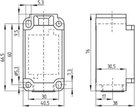 Position Switch TR 336-20Z, Roller Plunger, IP65, 116.5 mm Height, Thermoplastic Enclosure