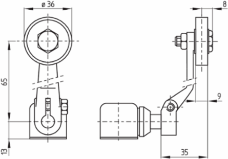 Medium-Duty Position Switch UV3H 432Y, 2 Contacts, Metal Enclosure, IP65