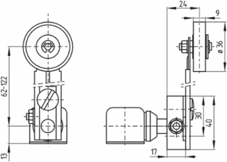 Medium-Duty Position Switch with Lever, 215 mm Height, Metal Enclosure, IP65