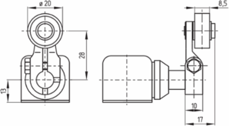 Medium-Duty Position Switch with Metal Enclosure, 62 mm Width, IP65 Rating, 2 NC Contacts