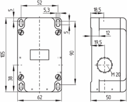 Position Switch UVH 433Y, 3 Contacts, 50 mm Length, IP65
