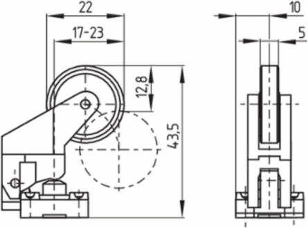 TK4 235-02Z Position Switch, 30 mm x 32 mm x 107 mm, IP65, Metal Enclosure