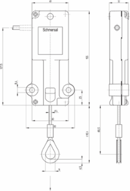 TQ 200-01 Pull-Wire Switch, 250 mm Height, IP67 Protection, 1,000,000 Operations