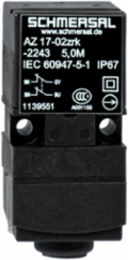Safety Switch AZ 17-02ZRK-2243 with 5 Meter Cable, IP67, 2 NC Contacts