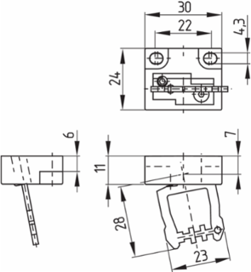 Safety Switch AZ 17-02ZI-ST B6R, 30 mm x 30 mm x 85 mm, IP67, 2 m/s