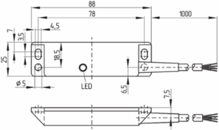 BNS 33 Magnetic Safety Sensor, 10 m Length, IP67, 2 Safety Contacts