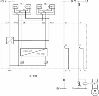 Safety-Related Tactile Sensor, 22.5 mm Width, 121 mm Depth, 24 VDC Operating Voltage