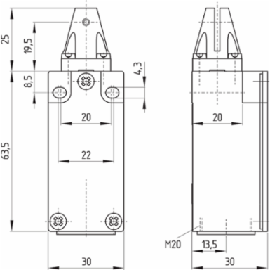 Safety Switch T3C 235-11Z-M20, IP67, Metal Enclosure, 500 V, 190 g