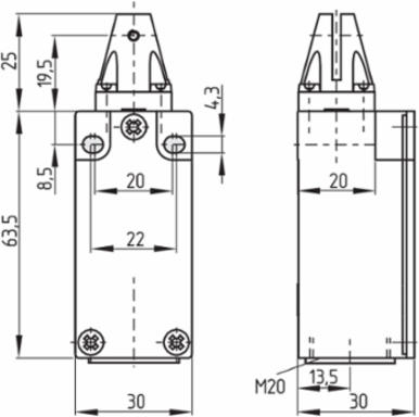 Safety Switch T5C 235-11Z-M20, Metal Enclosure, IP67, 1 Auxiliary Contact