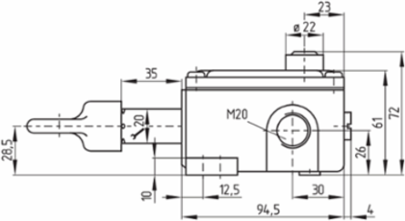 TQ 441 Pull-Wire Switch, 2 NC Contacts, 720 g, Slow Action