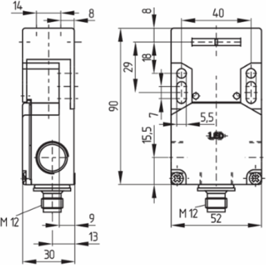 AZ 16 ST1-AS Safety Switch, 52 mm x 90 mm x 30 mm, IP67, Integrated AS-Interface