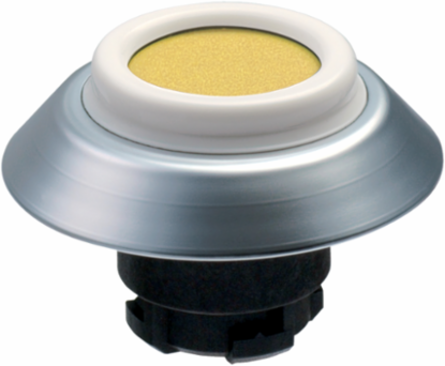 NDT Pushbutton Switch, IP67/IP69K, Yellow, 3 Contact Elements, 22.3 mm Mounting
