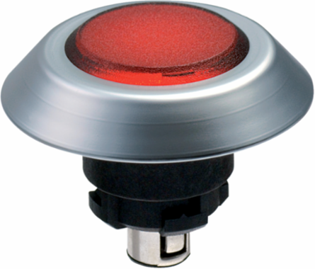 NME Illuminated Signal Light, 44.5 mm Diameter, IP67/IP69K, Red Dome