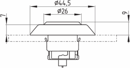 NMEFBL Illuminated Signal Light, 44.5 mm Diameter, IP67/IP69K, Shock Resistance 30 g