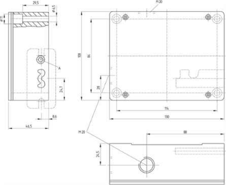 Safety Switch with Adjustable Ball Latch, 130 mm x 100 mm x 46.5 mm, IP67