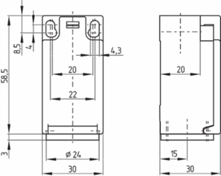 T4S Position Switch, 30 mm x 58.5 mm, IP65, 1 NC Contact, 20 Million Operations