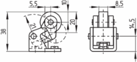 UK 432Y-M20 Position Switch, 62 mm x 80 mm x 50 mm, IP65, Metal Enclosure